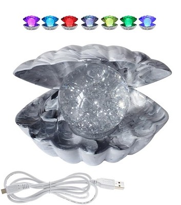 Muschel Farbwechsel LED Stimmungslicht - Glitzer Graffit Perle - FARBWAHL
