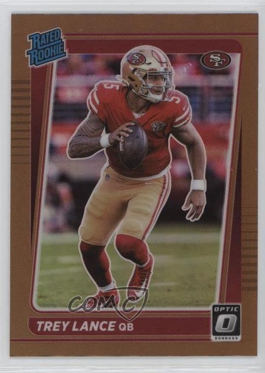 2021 Panini Donruss Optic Rated Rookie Bronze Prizm Trey Lance #203 lz7