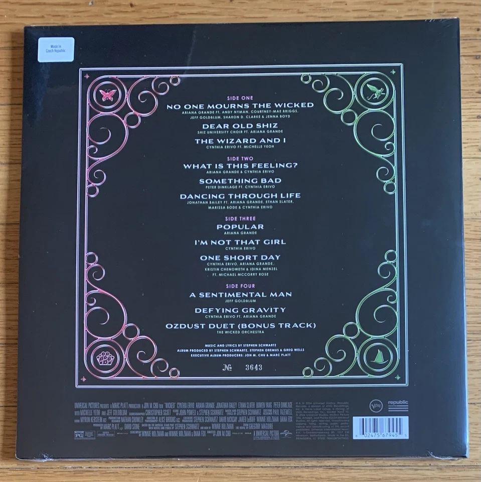 Wicked Soundtrack GREEN & PINK GLITTER 2025 RSD Exclusive Vinyl #3643 New Sealed - Image 4 of 4