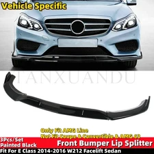 Front Bumper Lip Spoiler Splitter For MERCEDES E Class 2014-2016 W212 AMG Line