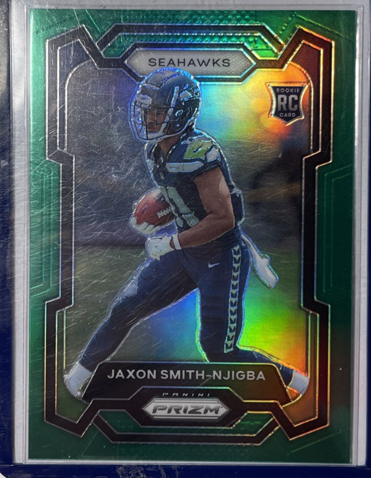 2023 Panini Prizm Football Jaxon Smith-Njigba #390 Green Prizm (RC)