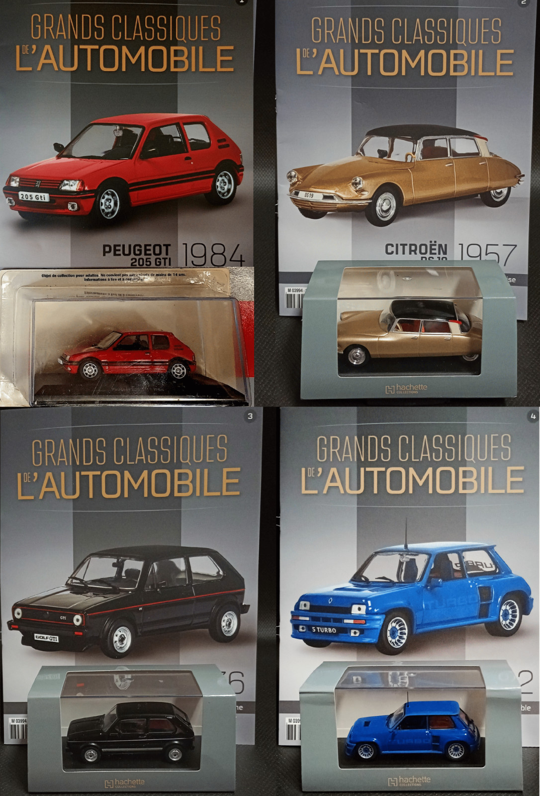 Collection miniatures Peugeot 205 et Renault 5 rares introuvables