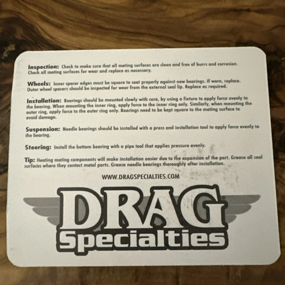 Kit de rodamientos de rueda delanteros/traseros Drag Specialties 0215-0962 - ABS OEM 9276A y 9252 Foto 2 de 2