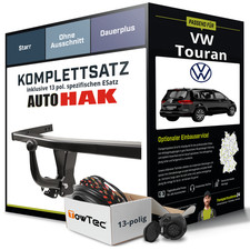 Für VW Touran Typ 5T1 Anhängerkupplung starr +eSatz 13pol 05.2015-jetzt Kit