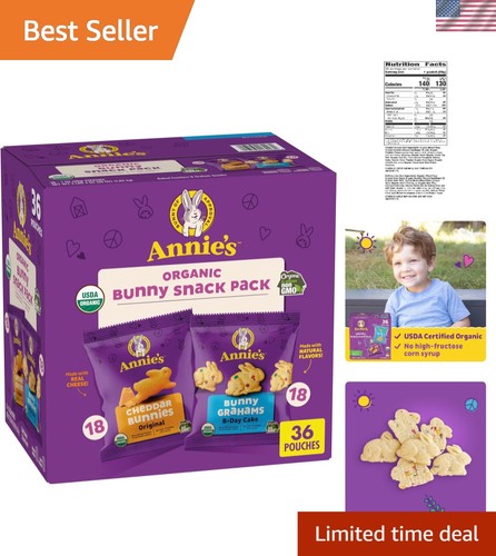 Annie's Organic Bunny Snack Pack: 36 Pouches of Cheddar & Birthday Cake ...