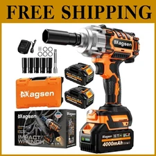 900Ft-lbs Cordless Impact Wrench, Brushless Motor