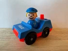 Vintage 1980's Fisher Price Little People #125 Police Car Officer Figure