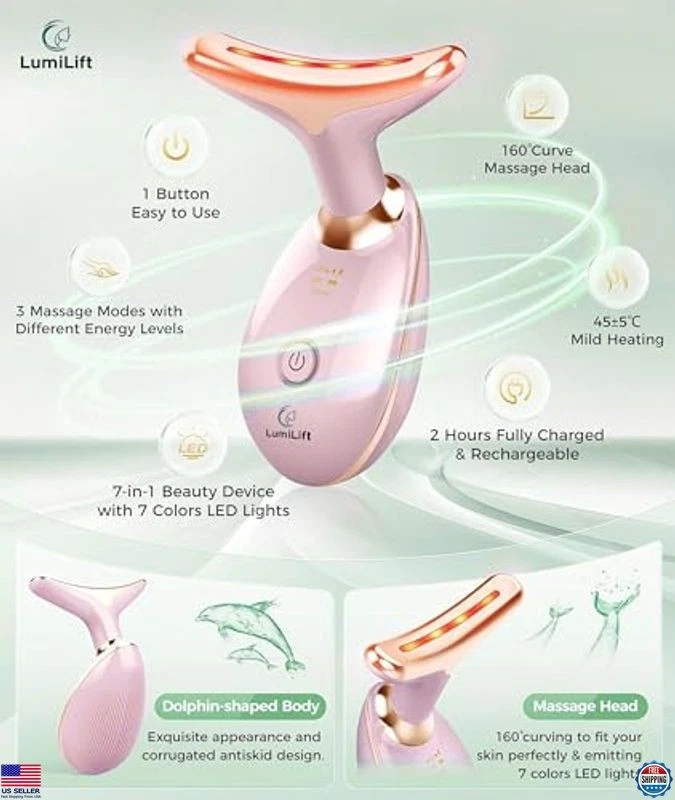 7-in-1 LED Facial Sculptor - Anti-Aging Light Therapy & Massager Tool - Image 2 of 4