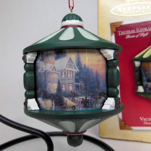 2004 Thomas Kinkade Victorian Christmas Hallmark Keepsake Ornament Revolving - Picture 3 of 10