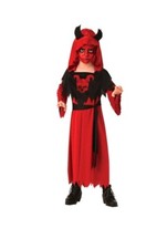 NIP New Boys Horned Red Black Skull Devil's Robe Halloween Costume Large