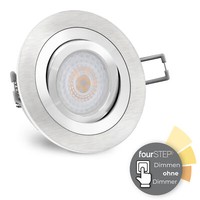 RF-2 Led Einbauleuchte Flach Schwenkbar Spot Alu GebüRstet Fourstep 5W Warmweiß