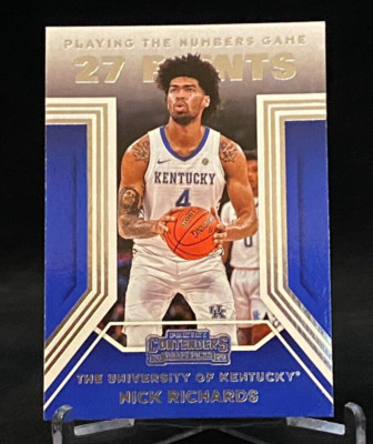 2020-21 Contenders Draft Picks Numbers Game #24 Rookie Nick Richards Kentucky