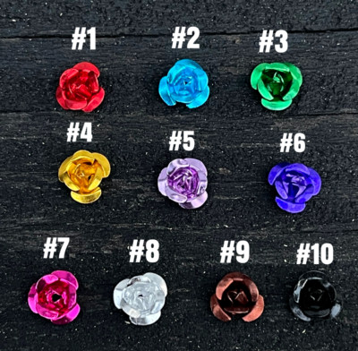 3D Rose Aluminum Flower Floating Charms Fits Glass Lockets Many Colors