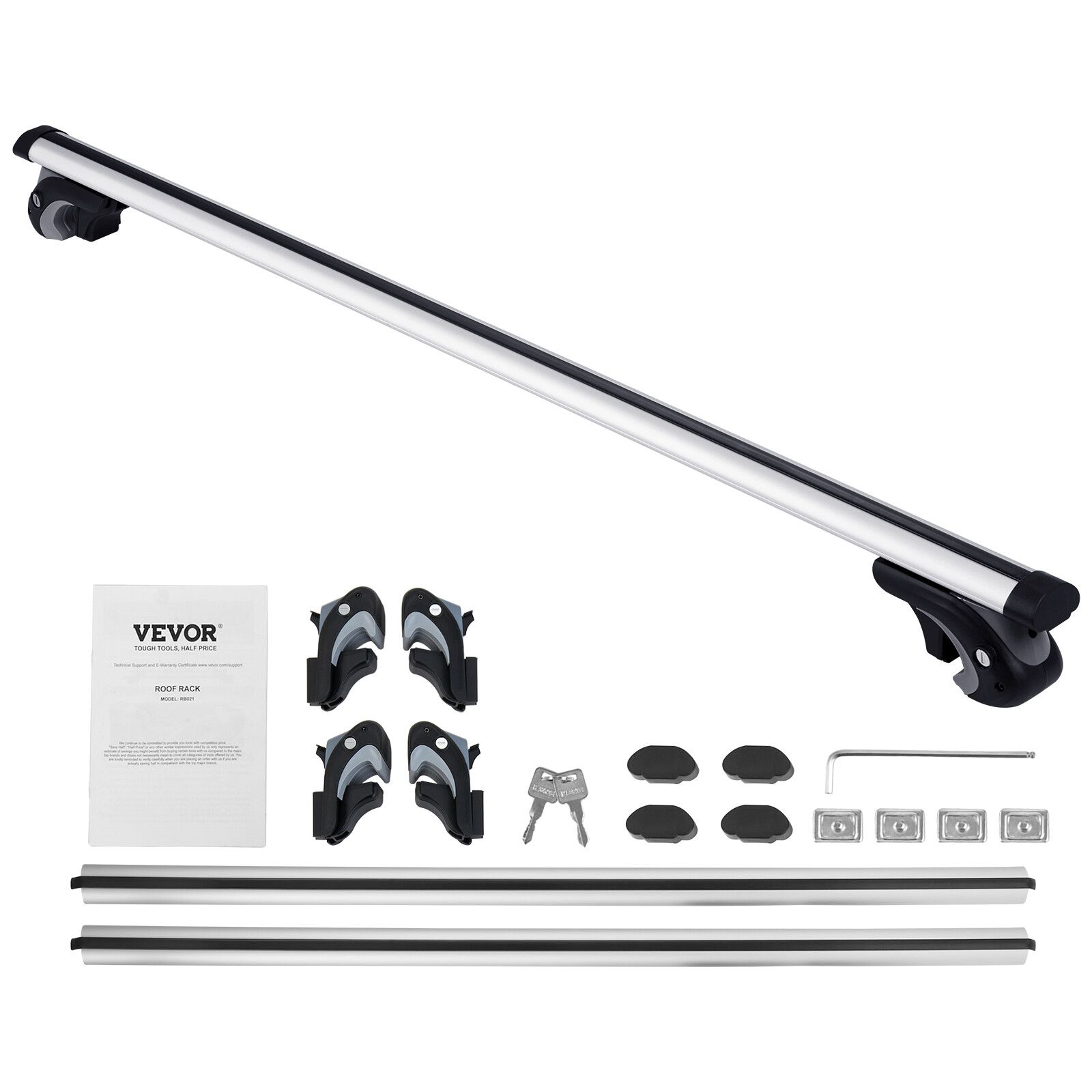 2x Universal Car Top Roof Rack Cross Bar 54" Luggage Carrier Aluminum w