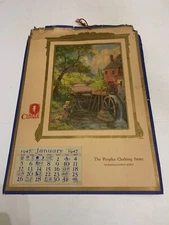 1947 Curlee Clothes The Peoples Clothing Store MarshalItown Iowa Calendar