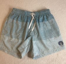 Chubbies Swim Trunks Men Medium Green Blue Speckle Dot Lined Swimsuit 5.5 Inseam