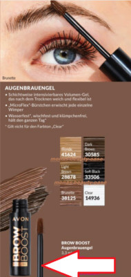 Avon BROW BOOST Augenbrauen Gel Farbe Blonde  Micro Flex Pflege Jojoba Öl Neu  