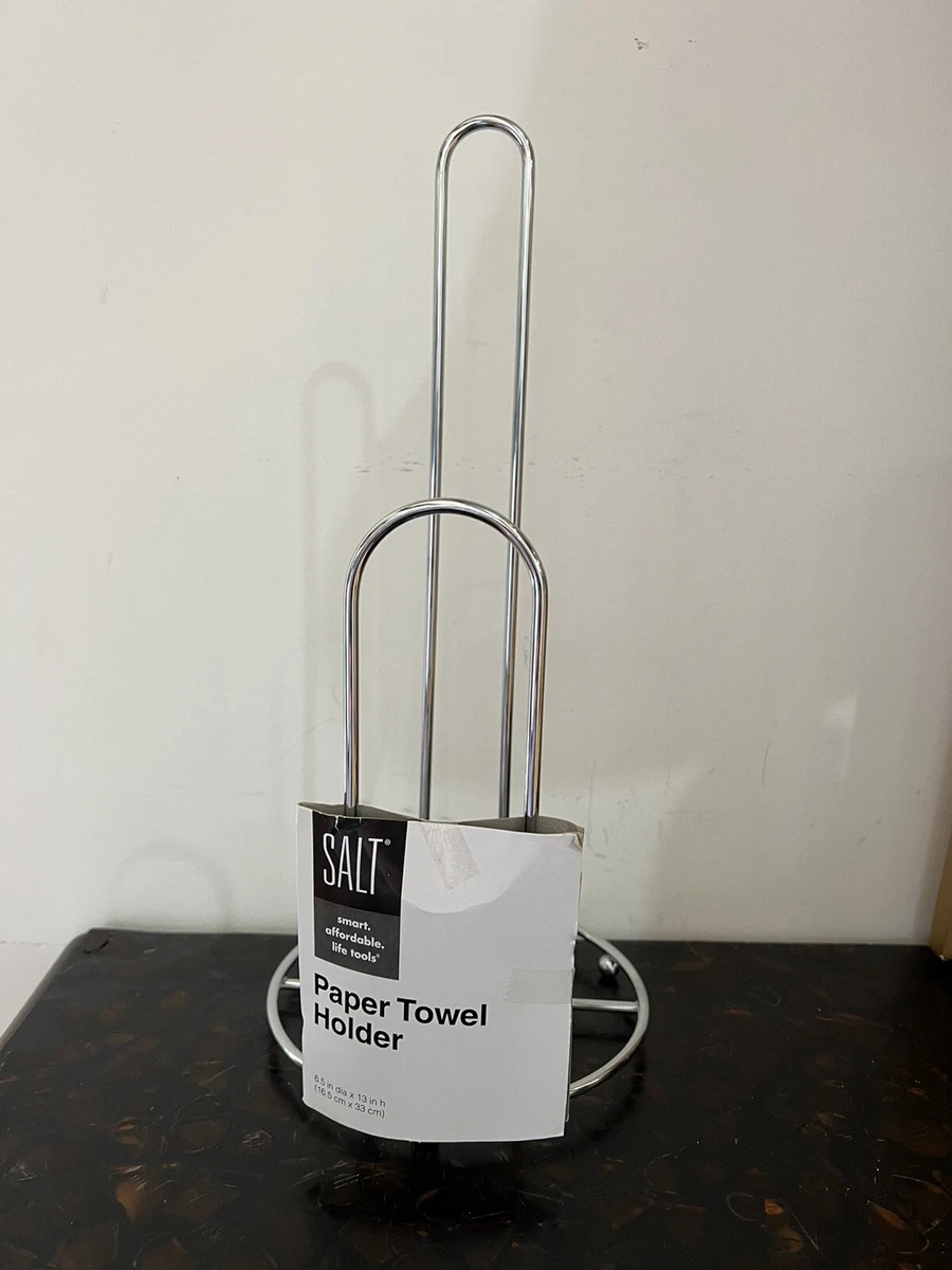 SALT™ Steel Paper Towel Holder in Silver | Freestanding 6.5”L X 6”W X 13”H  | New