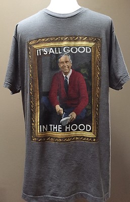 Men's MEDIUM Mr. Rogers Neighborhood It's All Good In The Hood Graphic T-shirt