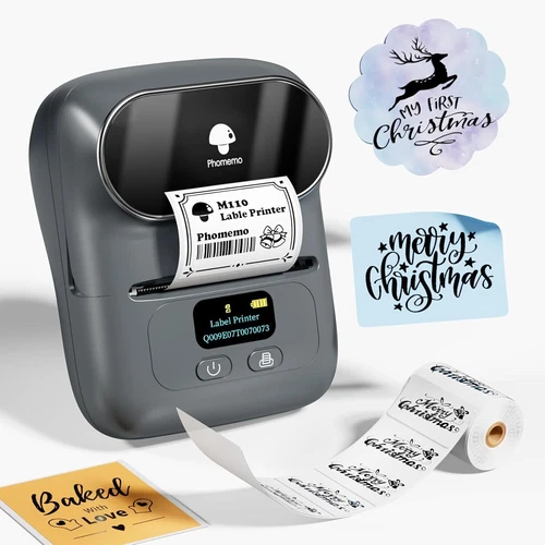 Phomemo M110 Beschriftungsgerät Maschine Thermo Bluetooth Etiketten Aufkleber Drucker SET - Bild 1 von 24