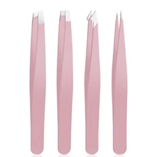 Tweezer Set For Man Women,Precision Tweezers For Facial Hair Eyebrow Chin,4