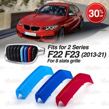 Fits BMW 2 Series F22 F23 2013-2021 Kidney 8 BARS Grille M Sport 3 Colour Covers