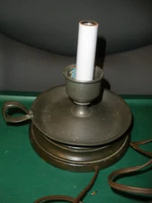 Pewter Lamp by Stieff P77L Electric WORKS 5.5  Round with Finger Hole