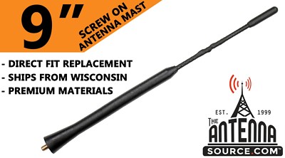 9'' FUBA STYLE ANTENNA MAST - FITS: 2001-2006 BMW 325Ci