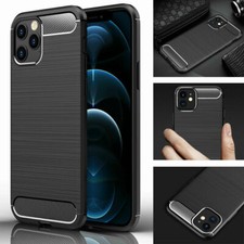 Case For iPhone 11 12 13 15 16 Pro Max XR 14 8 17Pro Shockproof Silicone Carbon