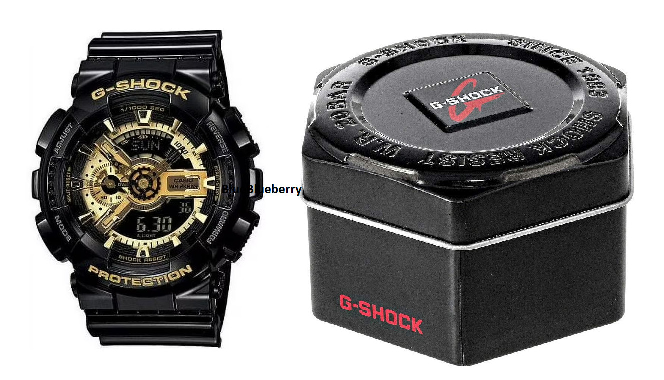 Casio G Shock Analog-Digital Dial Black Gold Resin Strip Men's