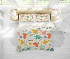 3D Dinosaur Leaves Cartoon Quilt Cover Set Duvet Cover Bedding Pillowcases