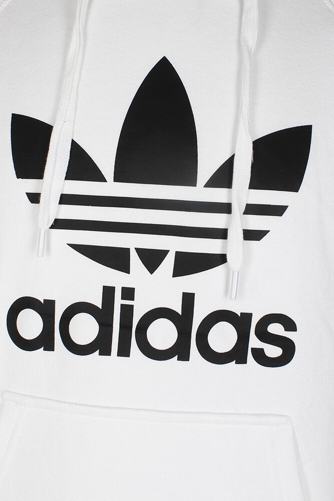 adidas men's trefoil logo graphic pouch pocket pullover hoodie