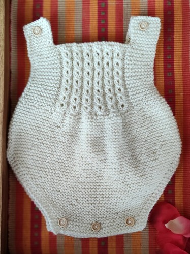 Conjunto lana bebé chaqueta, ranita, zapatos y capota 6-12 meses. Hecho a mano. - Imagen 5 de 5
