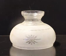 Satin and Etched Glass Lamp Shade for Student Lamp 5 5/8 in. fitter