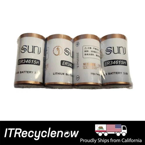 Pack of 4x Sunj Er34615h Lithium Battery 3.6V Size D 19000mAh Low Self-Discharge - product listing photo