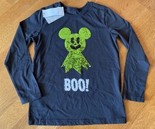 NWT Disney Mickey Mouse Halloween Long Sleeve Sequin T-Shirt for Kids Sz Medium
