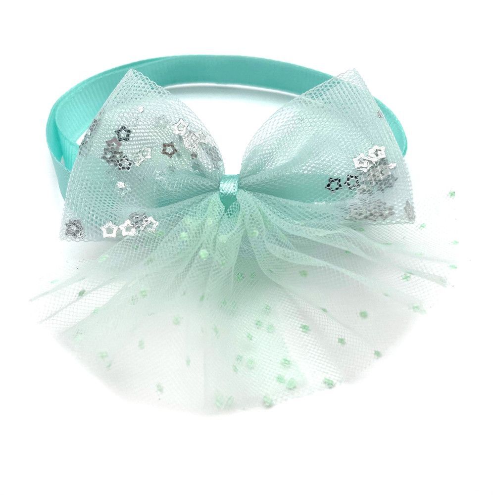 100pcs Cute Dog Cat Bowties Shiny Lace Necktie Collar Pet Grooming