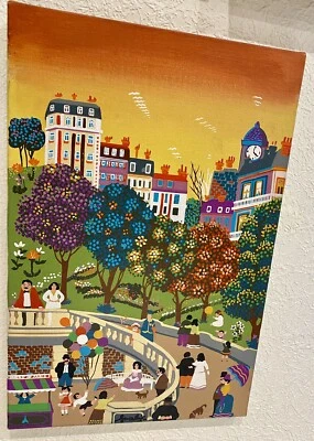 Toile peinture art naïf - France