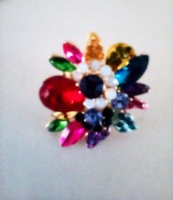 Rainbow Rhinestone Stretch Ring