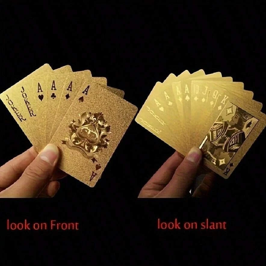 Luxurious Golden Waterproof Playing Cards PVC Card Set for Poker & Party Games - Image 4 of 4