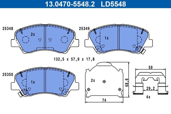 ATE BremsbelÄGe Bremsbelagsatz Vorne FüR Hyundai Accent 4 Bayon I20 KIA RIO 3 4-image