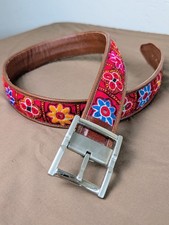Vintage Boho Embroidered Floral Belt Festival Y2K Indie Folk Tapestry Belt 34