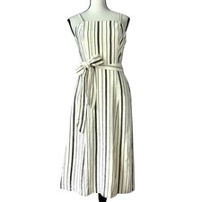 Rachel Roy Collection Woman's Striped Linen Blend Midi Slit Sundress size 0