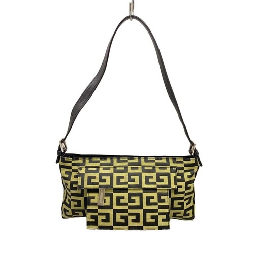 GIVENCHY Yellow Canvas Geometric Shoulder Bag Japan 4G Authenic