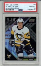 2024 UPPER DECK ALLURE BLACK RAINBOW #70 SIDNEY CROSBY CARD PENGUINS PSA 10 RARE