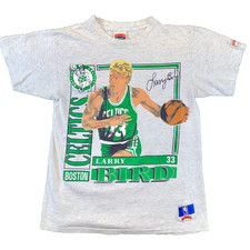 Vintage 90s Larry Bird Boston Celtics Nutmeg NBA T Shirt Large Made In USA Grail