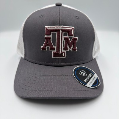Top of the World Texas A&M Aggies Trucker Hat Grey White Snapback Cap NCAA