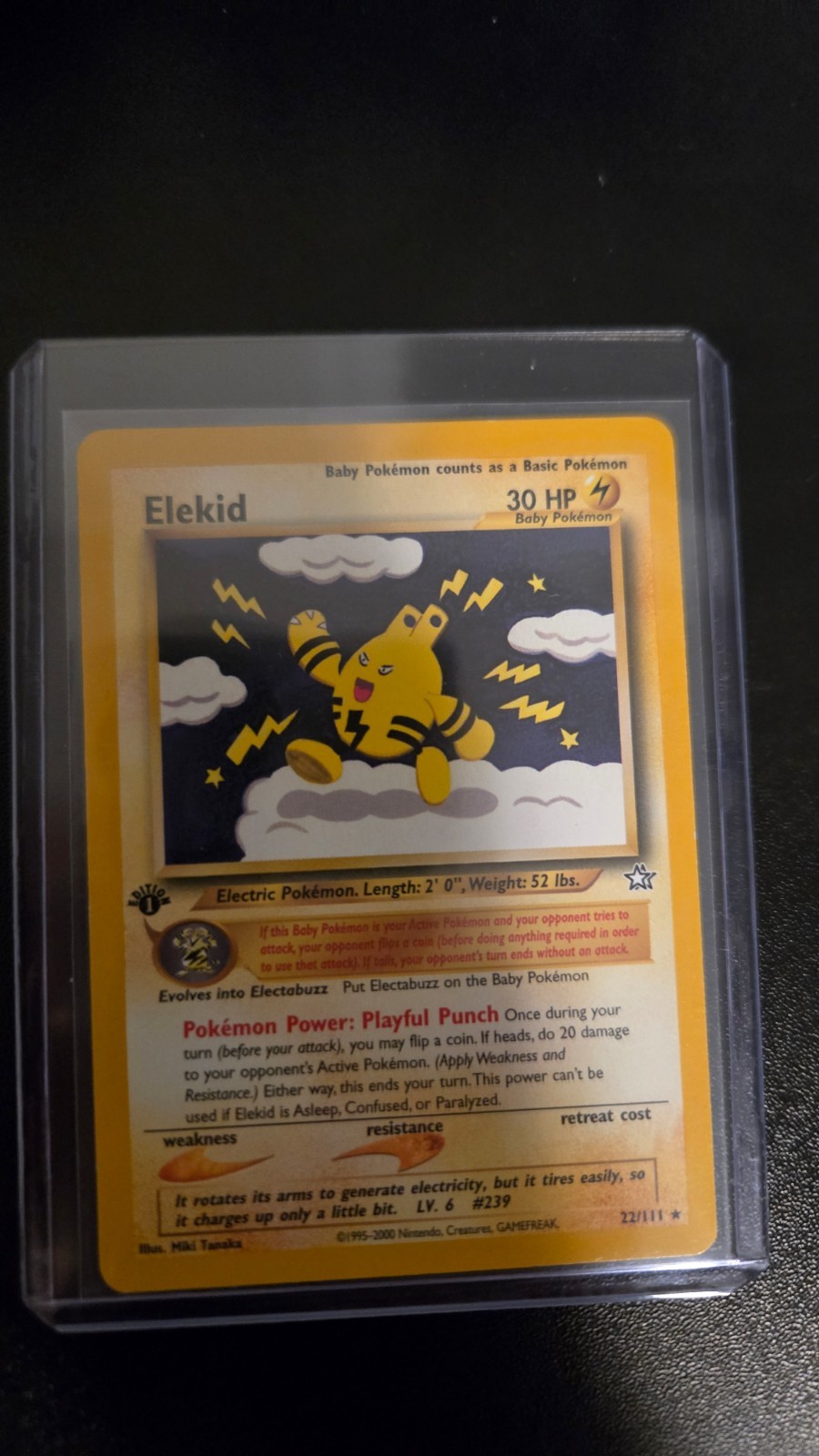 Elekid 22/111 Rare - Neo Genesis - First Edition - Pokemon WOTC NM