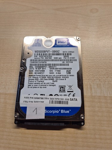 Festplatte 2,5 Zoll SATA III Western Digital 500GB