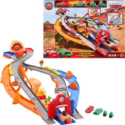 Mattel Disney And Pixar Cars Toy Playset Lightning Mcqueen Chicks Hicks 2 Pitty